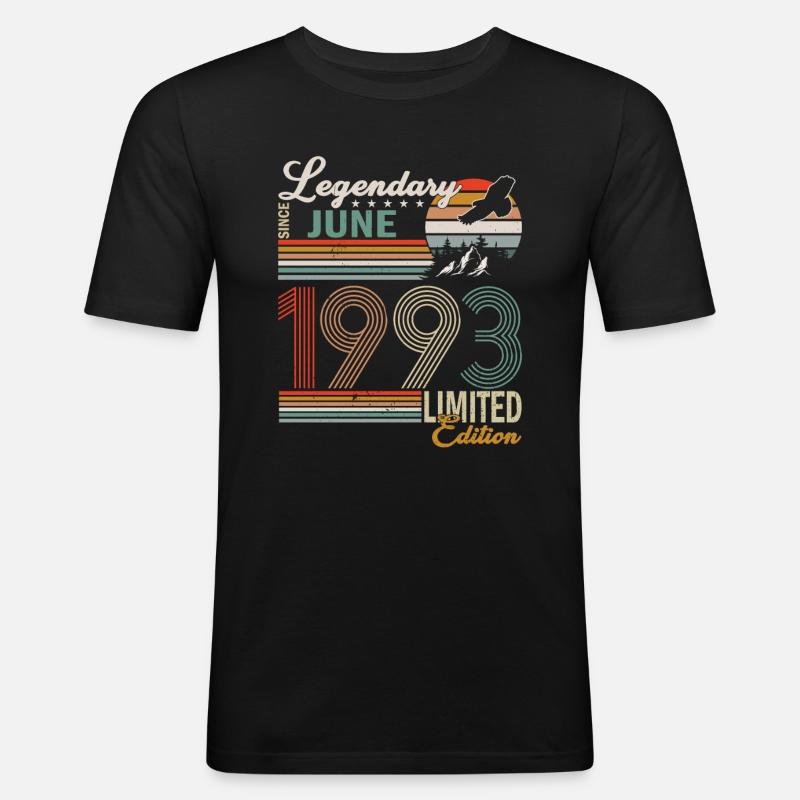 Awesome Since June 1993 - Männer Slim Fit T-Shirt - Schwarz