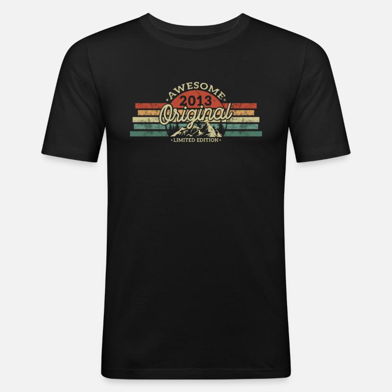 Retro Jubiläum 2013 - Männer Slim Fit T-Shirt - Schwarz