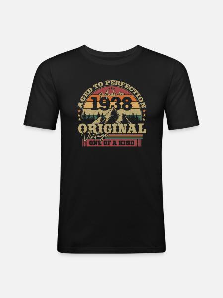 Gift 85th birthday 1938 - Men's Slim Fit T-Shirt - black