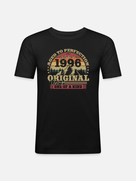 Bursdagsgave årgang 1996 28 år - Slim Fit T-skjorte for menn - svart