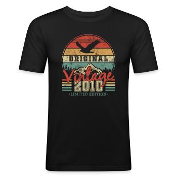2010 Vintage Birthday Gift - Men's Slim Fit T-Shirt - black - Front - Nik (191cm)