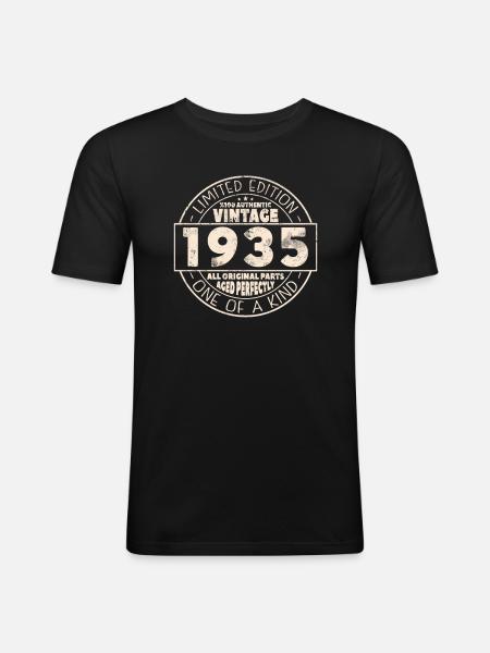 Gift 1935 88/89 years - Men's Slim Fit T-Shirt - black