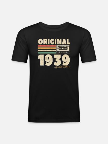 Legendary hits 1939 - 84 years - Men's Slim Fit T-Shirt - black