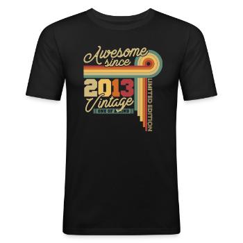 2013 Vintage Anniversary Retro 10 Years - Men's Slim Fit T-Shirt - black - Front - Nik (191cm)