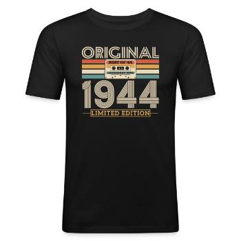 Einzigartiges Geburtstagsgeschenk 1944 79/80 Jahre - Männer Slim Fit T-Shirt - Schwarz - Vorne - Nik (191cm)
