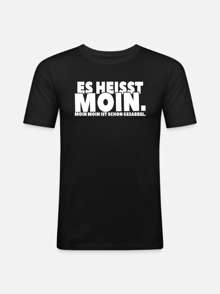 Moin³: Gesabbel und mehr - Männer Slim Fit T-Shirt - Schwarz