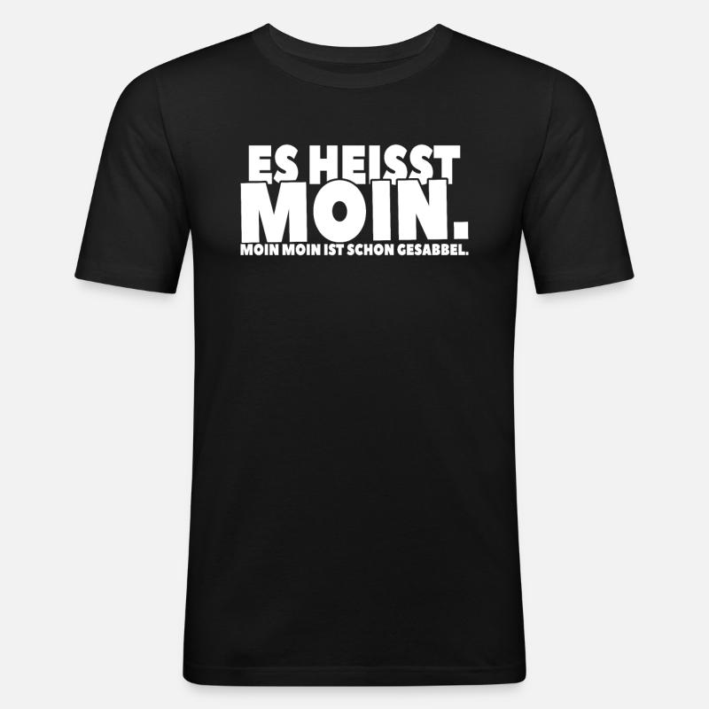 Moin³: Gesabbel und mehr - Männer Slim Fit T-Shirt - Schwarz