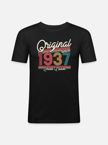 Gift 1937 | 86/87 years - Men's Slim Fit T-Shirt - black