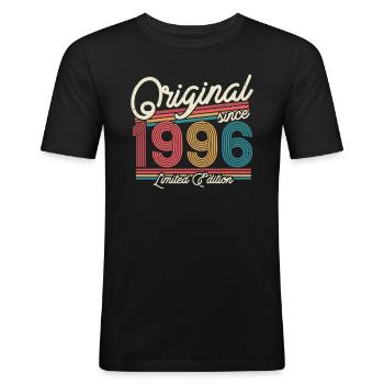 Gift 27/28 Birthday 1996 - Men's Slim Fit T-Shirt - black - Front - Nik (191cm)