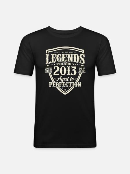 Legendäres 2013er Geburtsjahr - Männer Slim Fit T-Shirt - Schwarz