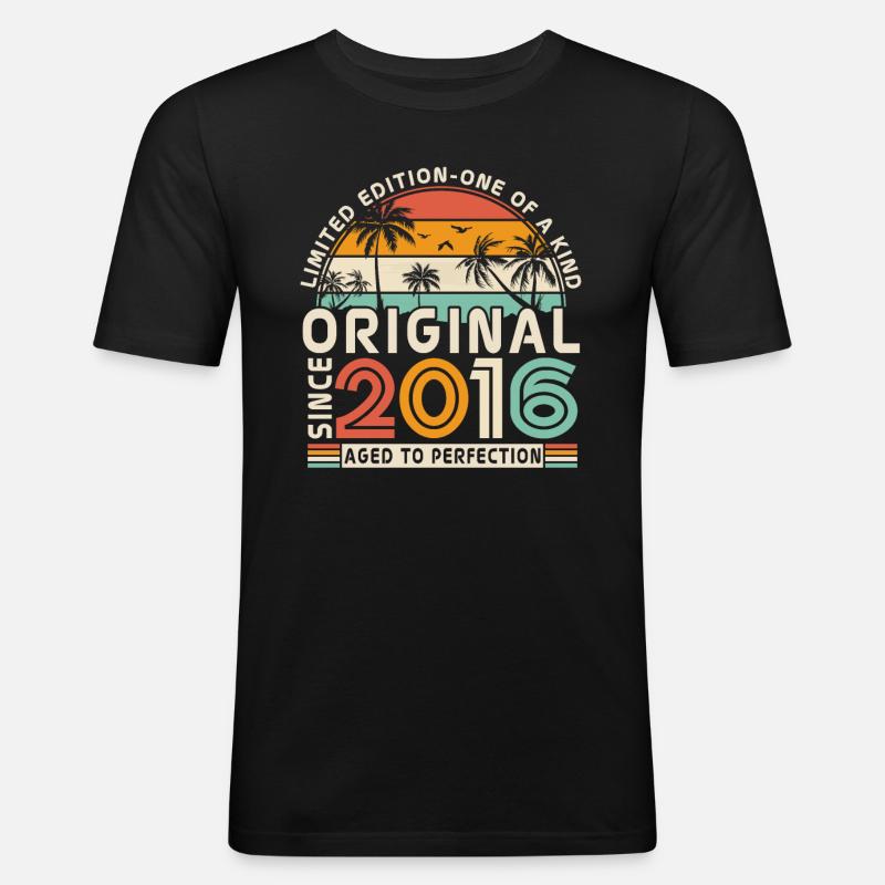Legendäres 2016er Jahrgangsgeschenk - Männer Slim Fit T-Shirt - Schwarz
