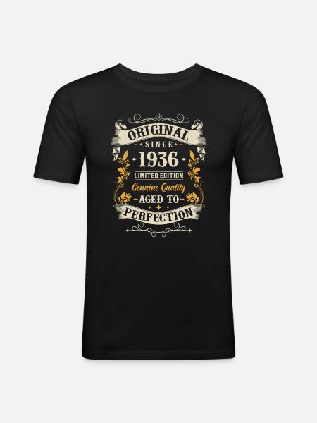 Legendary 1936 Birthday - Men's Slim Fit T-Shirt - black