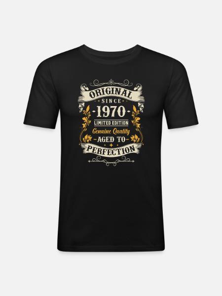 Nostalgic 53rd birthday present 1970 - Men's Slim Fit T-Shirt - black