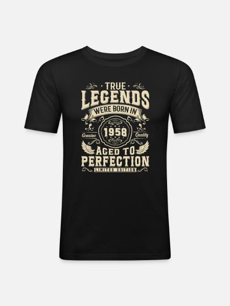 1958 Birthday Legends - Men's Slim Fit T-Shirt - black