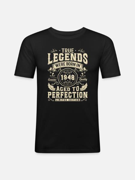 Legendary since 1948 - 75/76 years - Men's Slim Fit T-Shirt - black