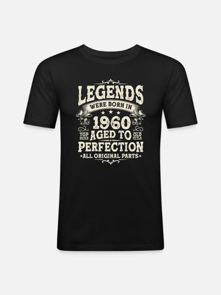 Legendary 1960 Birthday - Men's Slim Fit T-Shirt - black