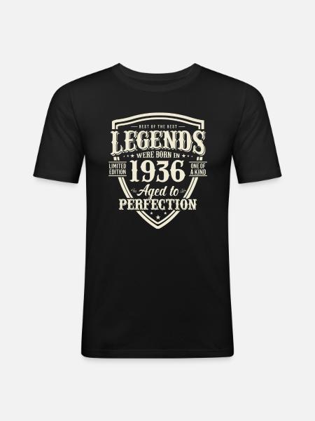 1936 Birthday Legend - Men's Slim Fit T-Shirt - black
