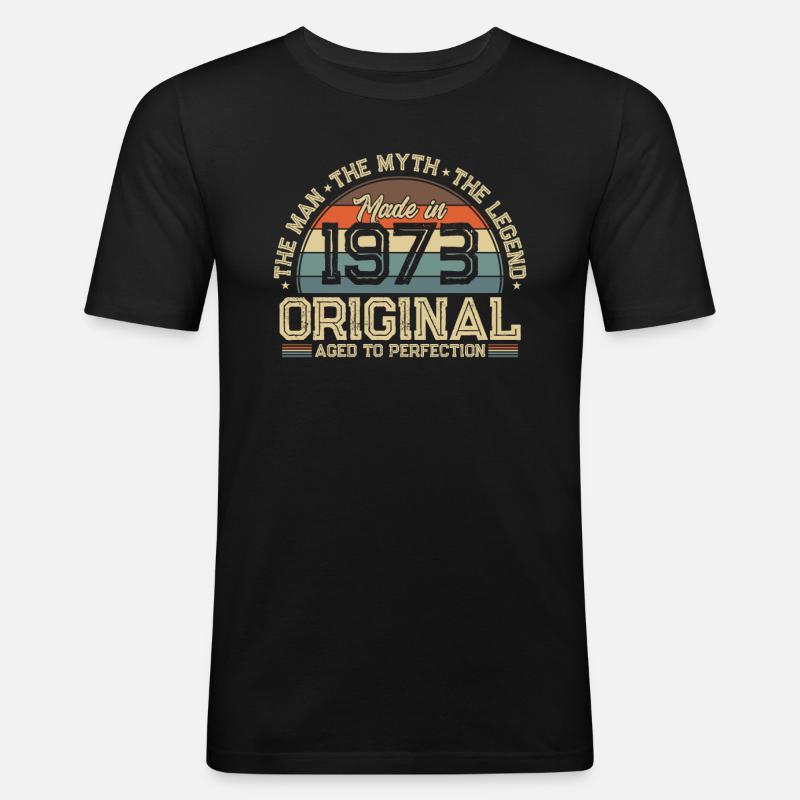 Legendäres 1973 Erbe - Männer Slim Fit T-Shirt - Schwarz