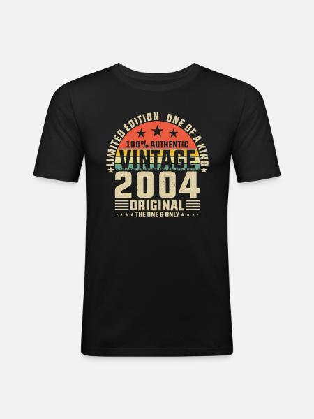 2004 - Millésime Naissance - T-shirt près du corps Homme - noir