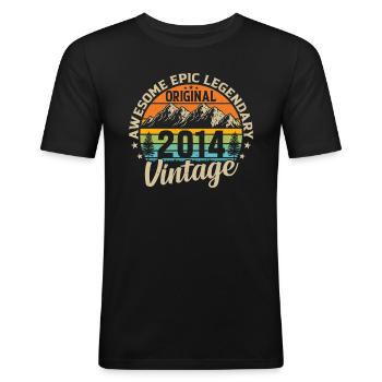 Vintage 2014: 10th Anniversary - Men's Slim Fit T-Shirt - black - Front - Nik (191cm)