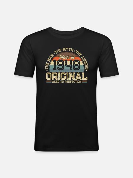1948 Birthday - Men's Slim Fit T-Shirt - black