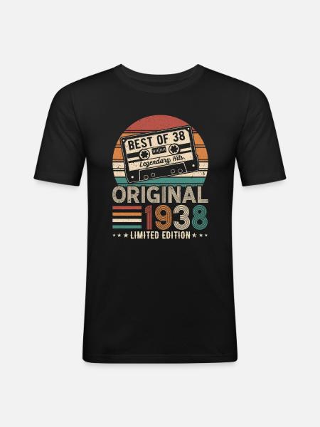 1938 - A legendary year - Men's Slim Fit T-Shirt - black