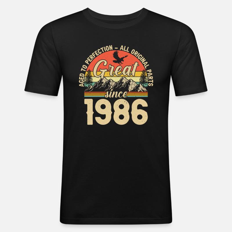 1986 - A legendary year - Men's Slim Fit T-Shirt - black