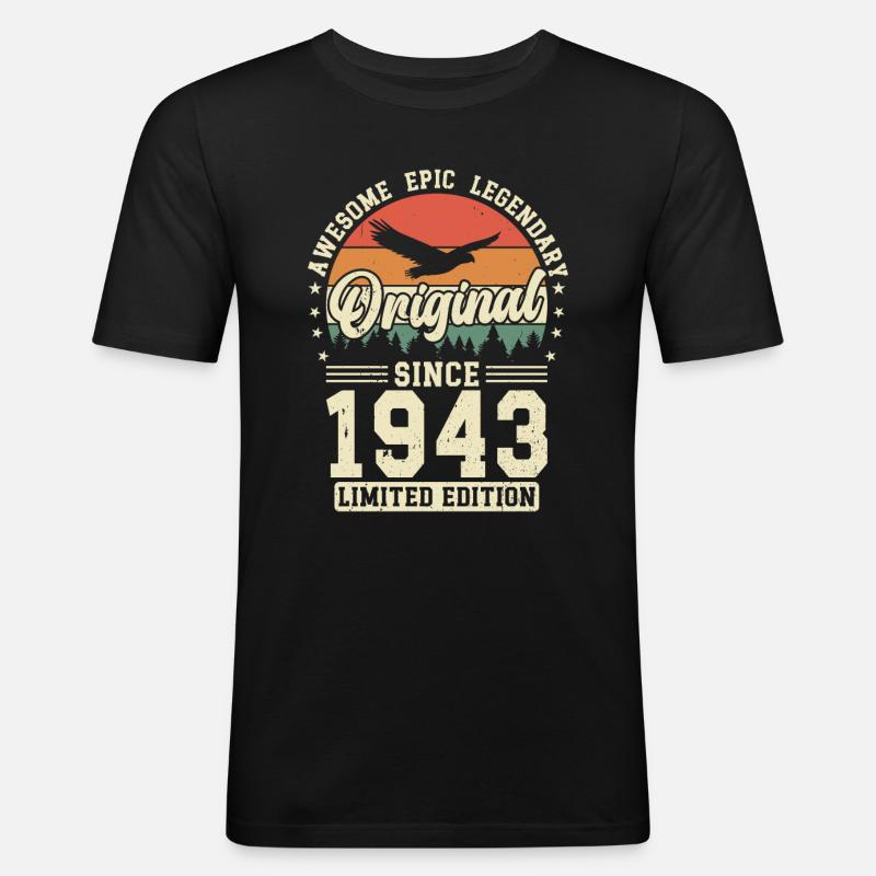 1943: Zeitlos Legendär - Männer Slim Fit T-Shirt - Schwarz