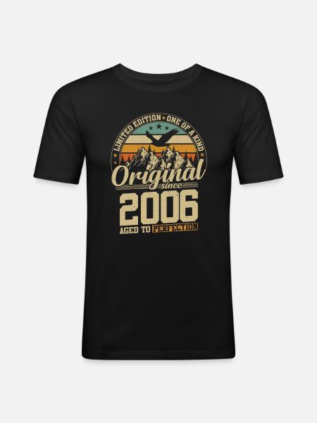 Millésime 2006 Anniversaire - T-shirt près du corps Homme - noir