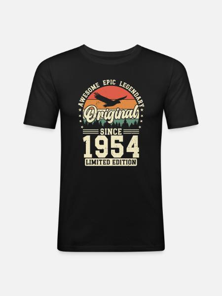 1954: Legendary 70th birthday - Men's Slim Fit T-Shirt - black
