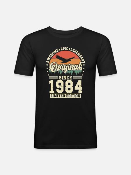 1984 Birthday - Men's Slim Fit T-Shirt - black