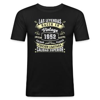 Anniversaire vintage 1952 - T-shirt près du corps Homme - noir - Devant - Nik (191cm)