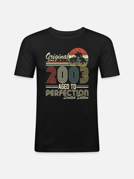 Millésime 2003 Anniversaire - T-shirt près du corps Homme - noir