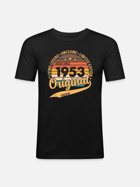 70 års fødselsdag årgang 1953 - Herre Slim Fit T-Shirt - sort