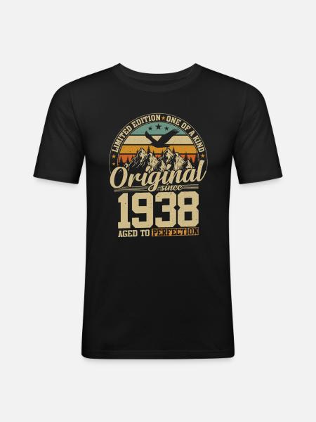 Birthday Legend 1938 - Men's Slim Fit T-Shirt - black