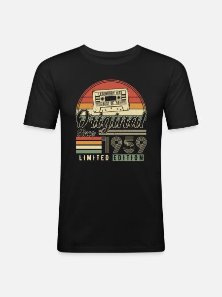 Legendary 65th birthday 1959 - Men's Slim Fit T-Shirt - black
