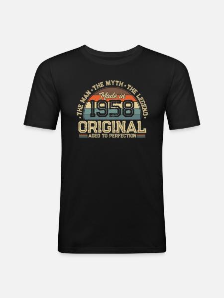 Legendary 66th birthday 1958 - Men's Slim Fit T-Shirt - black