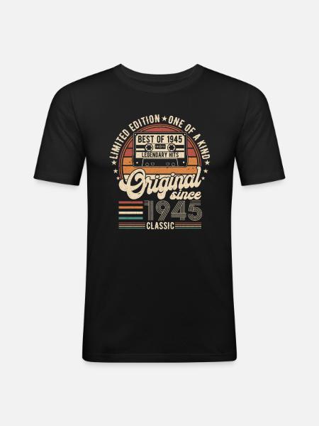1945 79 years of legend - Men's Slim Fit T-Shirt - black