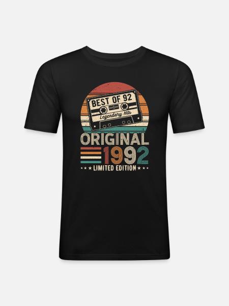 32nd Anniversary 1992 - Men's Slim Fit T-Shirt - black