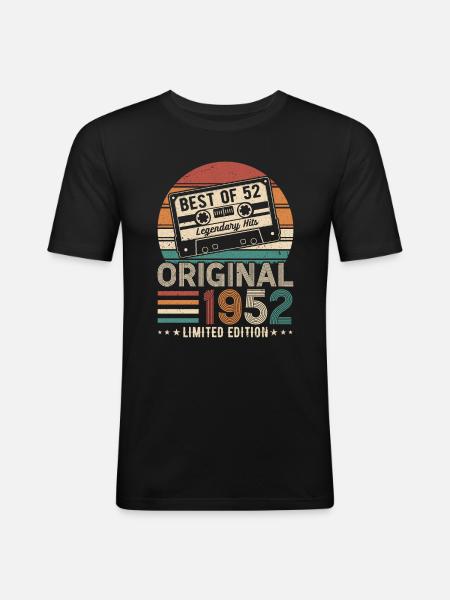 Born in 1952 Legends - Men's Slim Fit T-Shirt - black