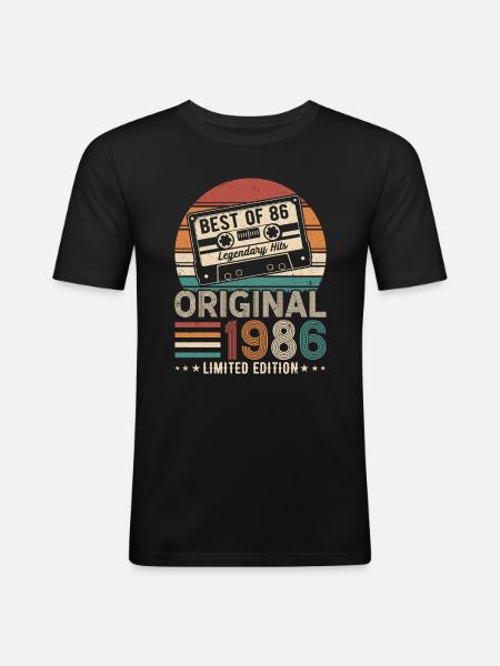 Born 1986 legends - Men's Slim Fit T-Shirt - black