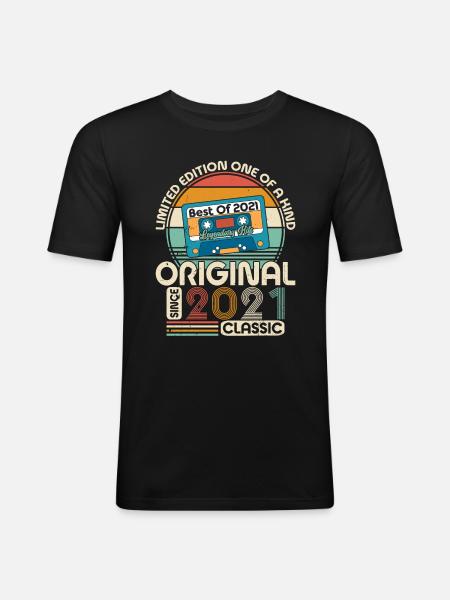Happy years 2021 - Men's Slim Fit T-Shirt - black