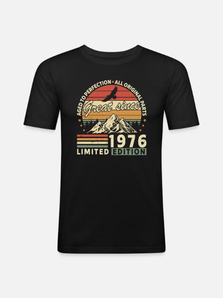 Millésime 1976 - Légende née - T-shirt près du corps Homme - noir