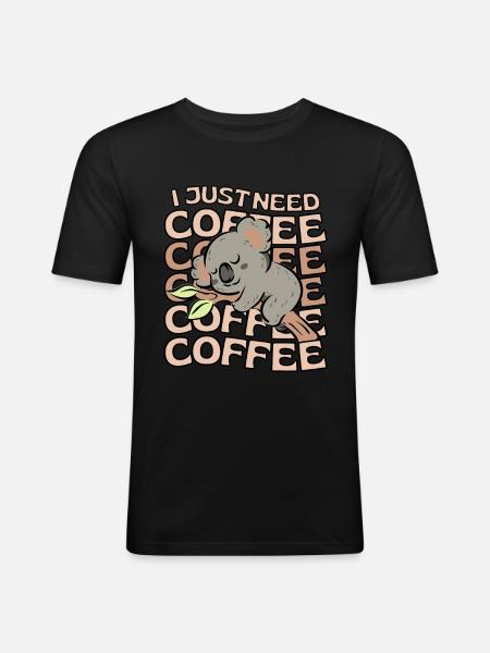 Koala Coffee Koala Cafe - Men's Slim Fit T-Shirt - black