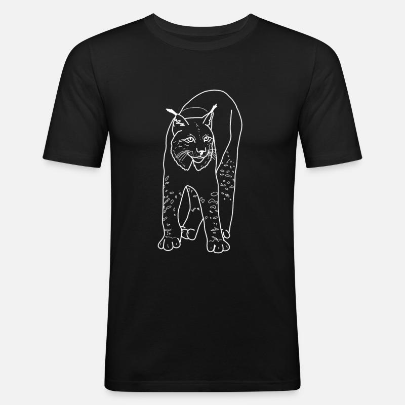 Luchs - Männer Slim Fit T-Shirt - Schwarz