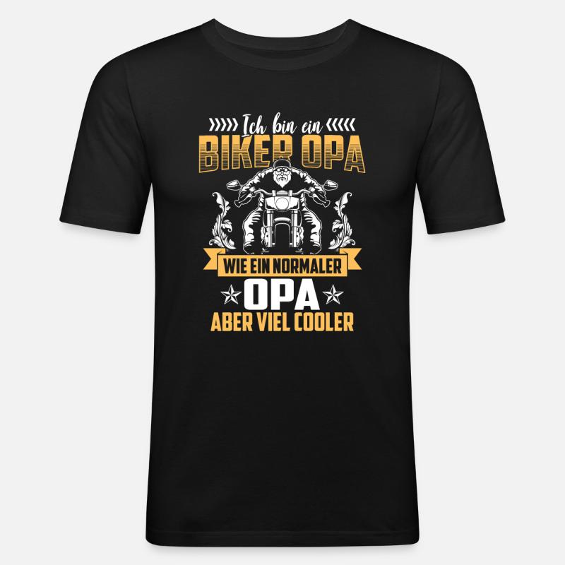 Ich bin ein Biker Opa - Männer Slim Fit T-Shirt - Schwarz