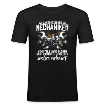 Landmaschinen Mechaniker - Männer Slim Fit T-Shirt - Schwarz - Vorne - Nik (191cm)