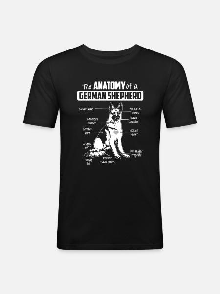 Anatomy German Shepherd - Men's Slim Fit T-Shirt - black