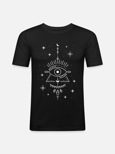 Trippy Eye Occult Formulas - Men's Slim Fit T-Shirt - black