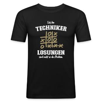 Techniker Spruch Maschinenbau Handwerk Beruf Fun - Männer Slim Fit T-Shirt - Schwarz - Vorne - Nik (191cm)